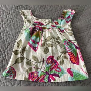 Vintage GAP Summer Butterfly Floral Kids Blouse 100% Cotton Size 4 Years 2009 Su